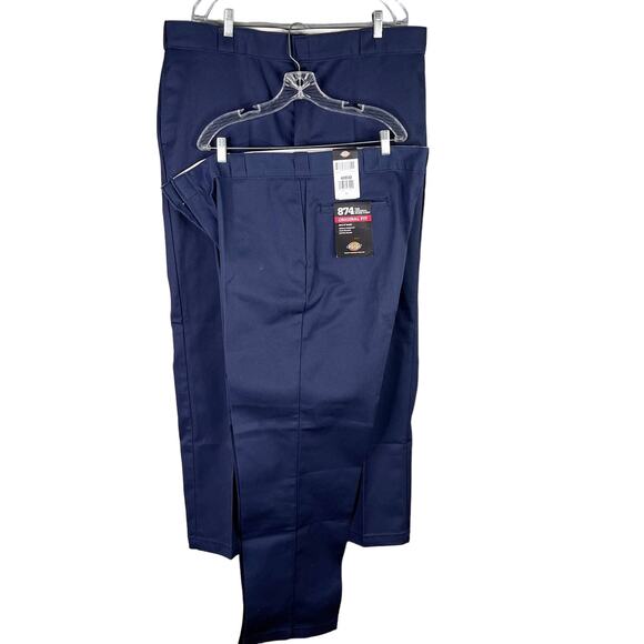 Lot of 2 Pairs Dickies Original Fit 874 Navy 42 x 32 New - Picture 1 of 13